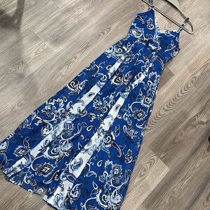 WHBM - Blue Paisley Maxi Dress